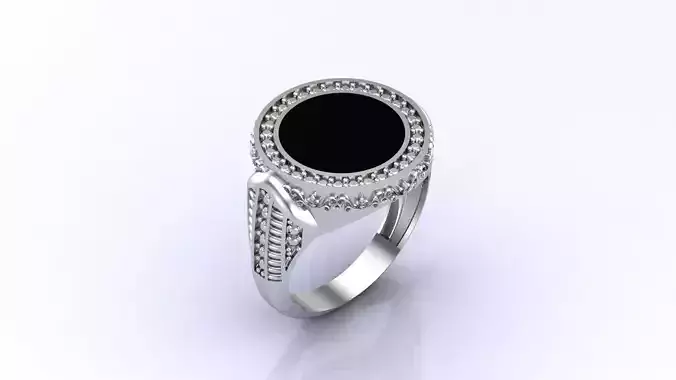 Print Ready STL 3DM  Gents Rings Diamond Men Ring 