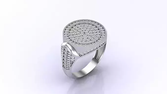 Print Ready STL 3DM  Gents Rings Diamond Men Ring 