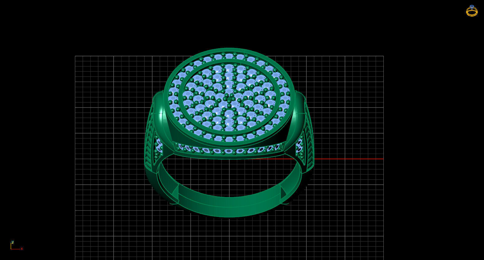 Print Ready STL 3DM  Gents Rings Diamond Men Ring  3D print model_3