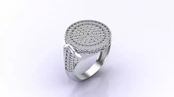 Print Ready STL 3DM  Gents Rings Diamond Men Ring 