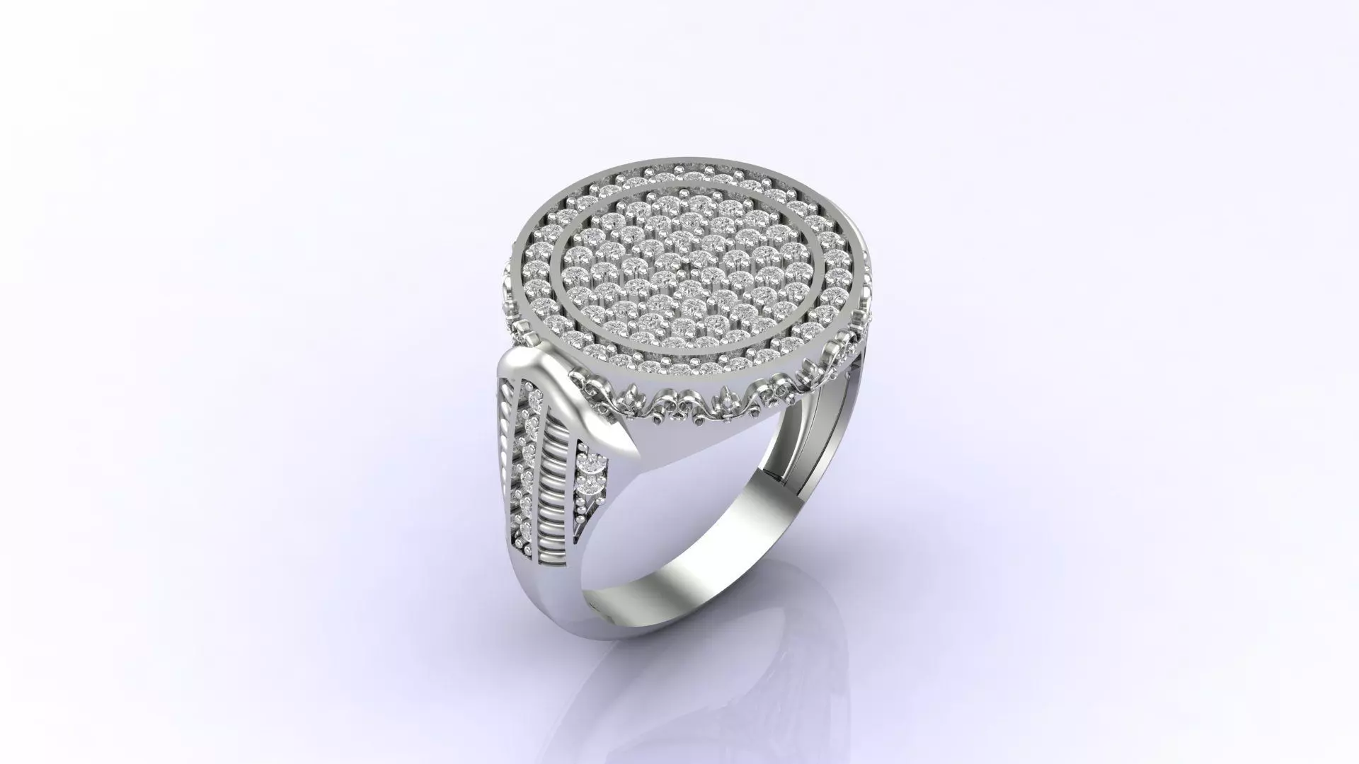 Print Ready STL 3DM  Gents Rings Diamond Men Ring  3D print model_0