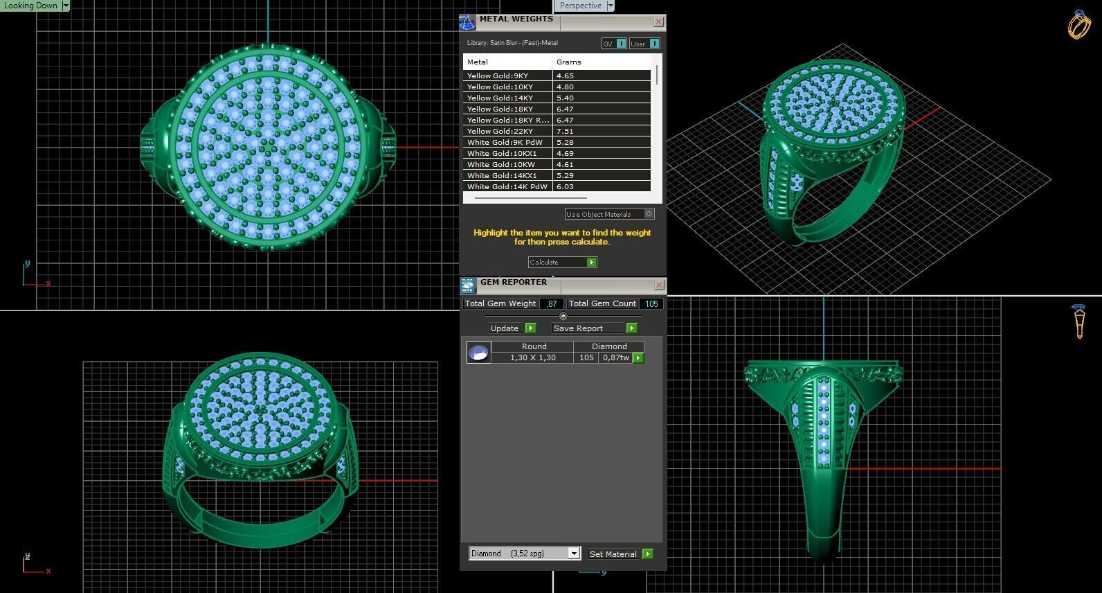 Print Ready STL 3DM  Gents Rings Diamond Men Ring  3D print model_6