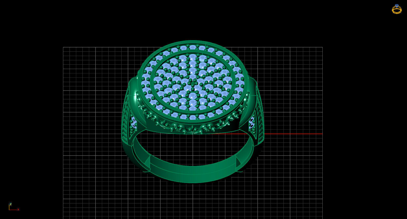 Print Ready STL 3DM  Gents Rings Diamond Men Ring  3D print model_3