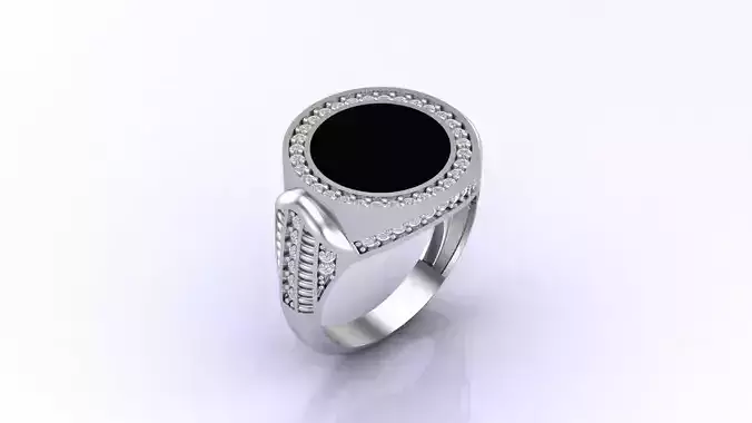 Print Ready STL 3DM  Gents Rings Diamond Men Ring 