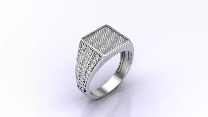 Print Ready STL 3DM  Gents Rings Diamond Men Ring 