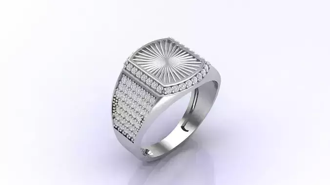 Print Ready STL 3DM  Gents Rings Diamond Men Ring 