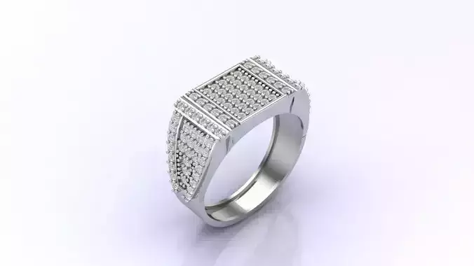 Print Ready STL 3DM  Gents Rings Diamond Men Ring 