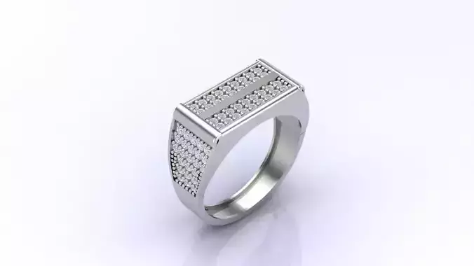 Print Ready STL 3DM  Gents Rings Diamond Men Ring 