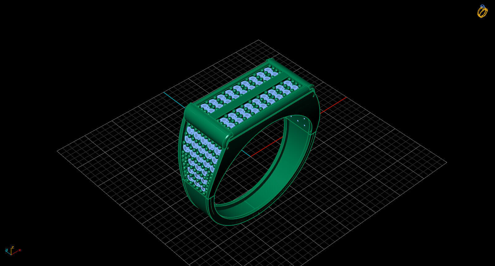 Print Ready STL 3DM Gents Rings Diamond Men Ring 3D print model_2