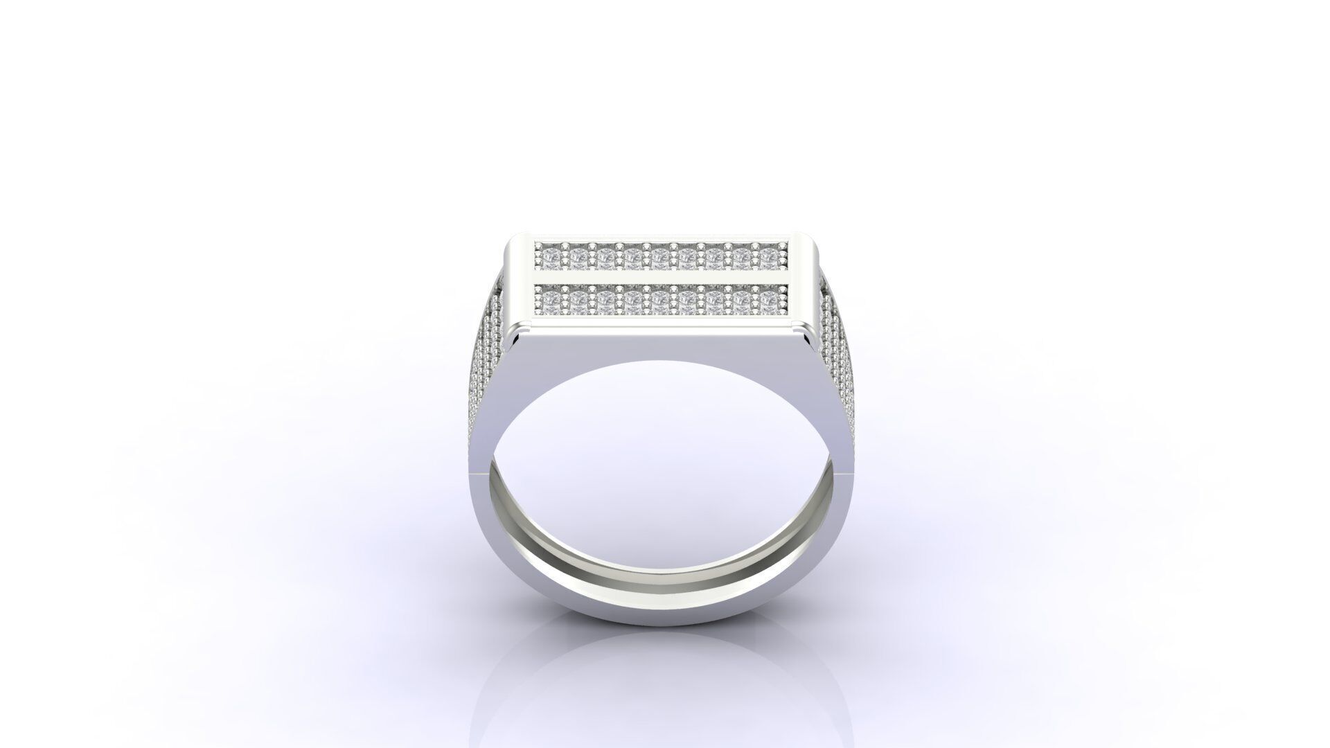 Print Ready STL 3DM Gents Rings Diamond Men Ring 3D print model_1