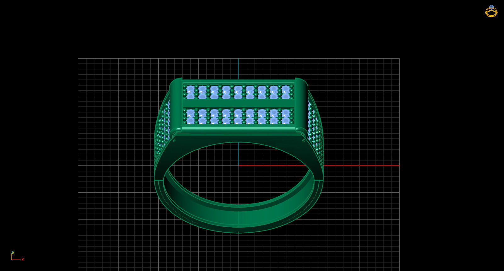 Print Ready STL 3DM Gents Rings Diamond Men Ring 3D print model_3