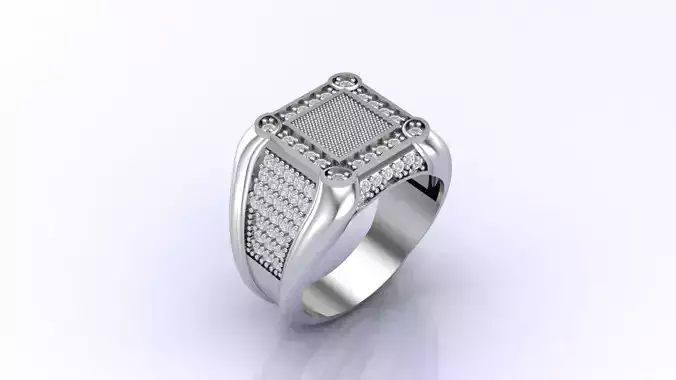 Print Ready STL 3DM  Gents Rings Diamond Men Ring  3D print model