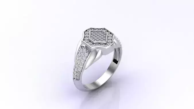 Print Ready STL 3DM  Gents Rings Diamond Men Ring 