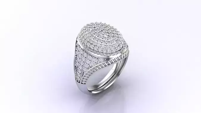 Print Ready STL 3DM  Gents Rings Diamond Men Ring 
