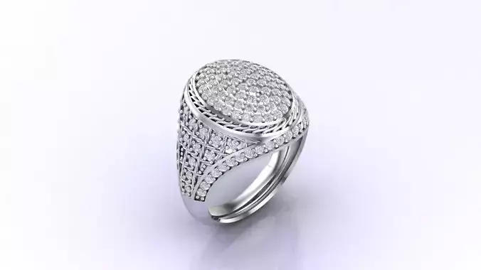 Print Ready STL 3DM  Gents Rings Diamond Men Ring 