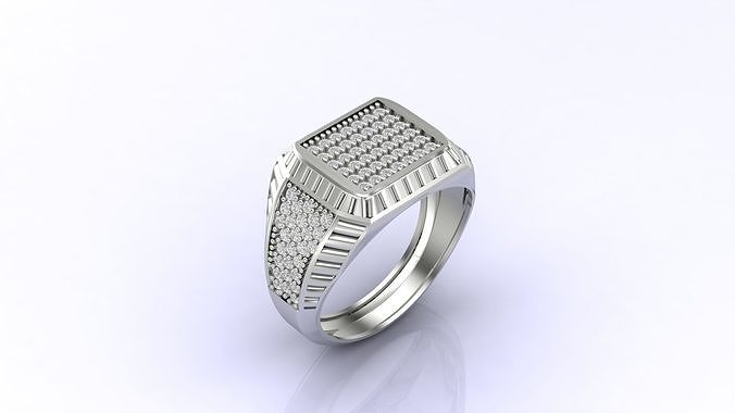 Print Ready STL 3DM  Gents Rings Diamond Men Ring  3D print model
