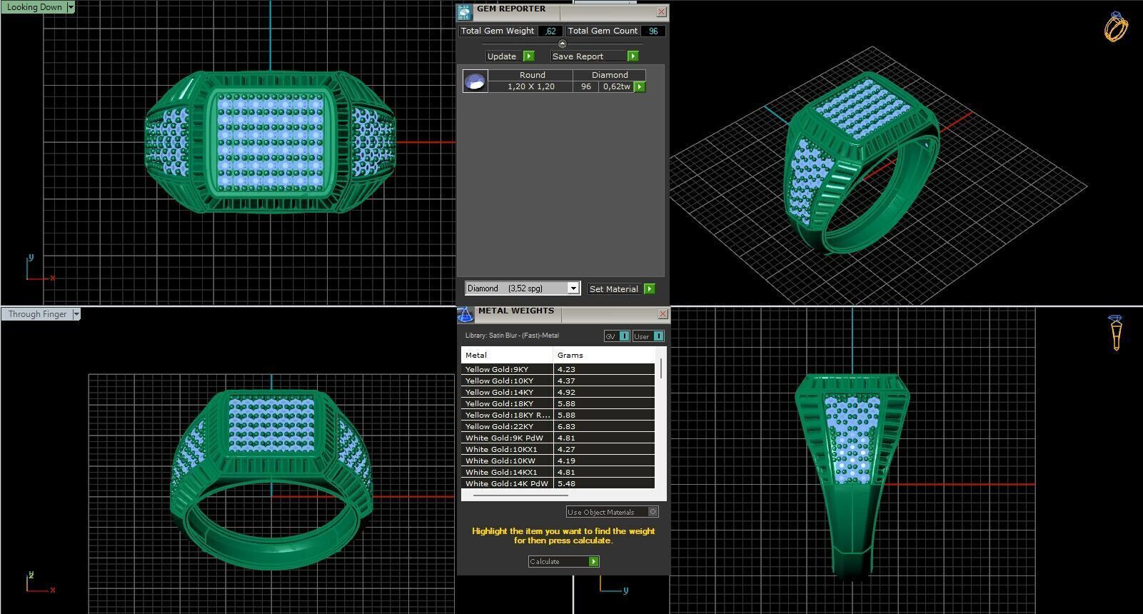 Print Ready STL 3DM Gents Rings Diamond Men Ring 3D print model_6