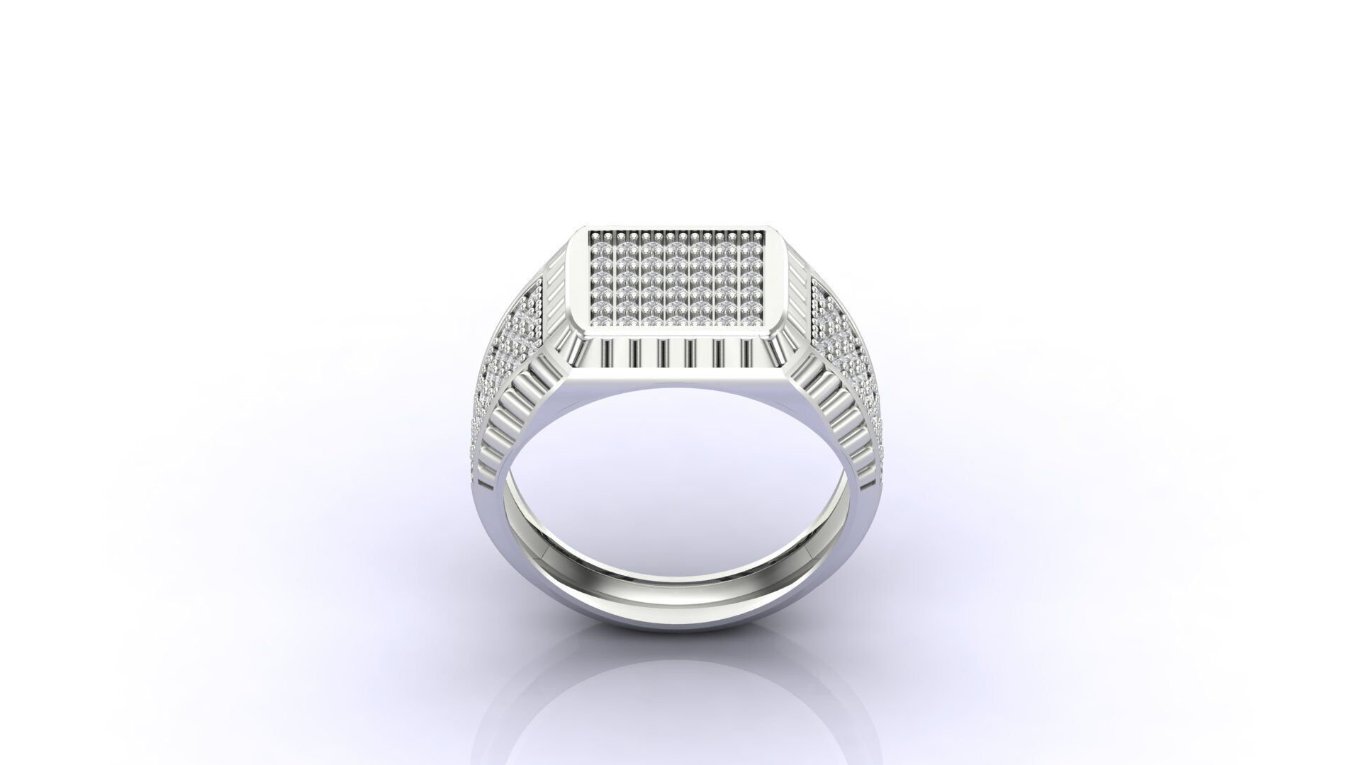 Print Ready STL 3DM Gents Rings Diamond Men Ring 3D print model_1