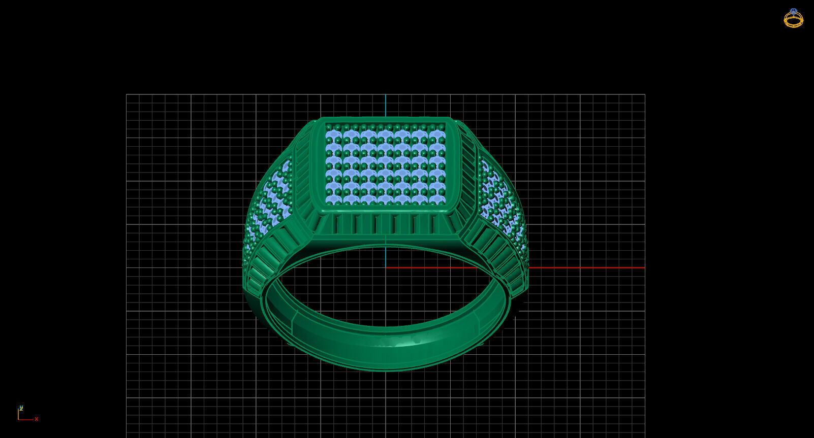 Print Ready STL 3DM Gents Rings Diamond Men Ring 3D print model_3