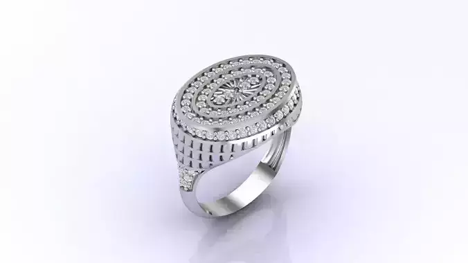 Print Ready STL 3DM  Gents Rings Diamond Men Ring 