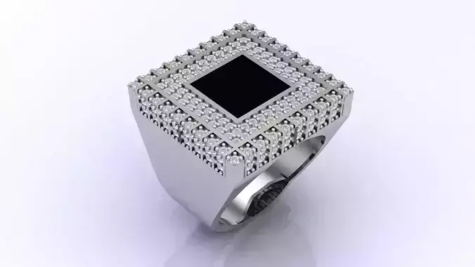 Print Ready STL 3DM  Gents Rings Diamond Men Ring 
