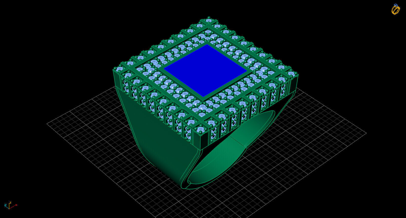 Print Ready STL 3DM Gents Rings Diamond Men Ring 3D print model_2