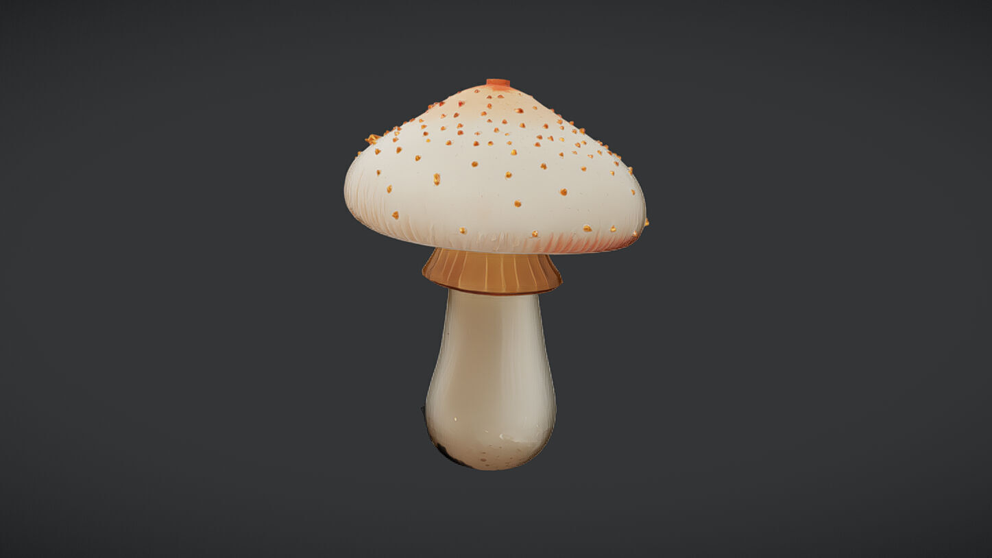 Amanita mushroom 3D model_4