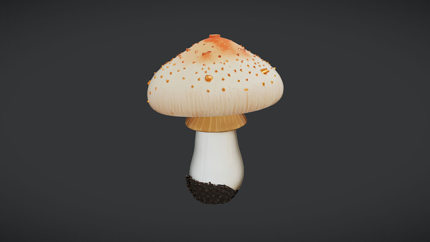 Amanita mushroom 3D model_1