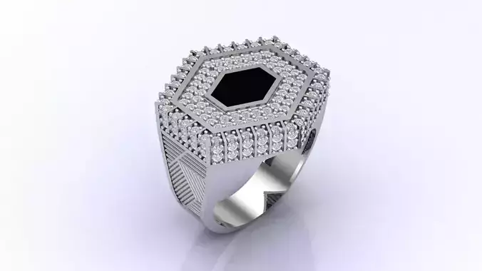 Print Ready STL 3DM  Gents Rings Diamond Men Ring 