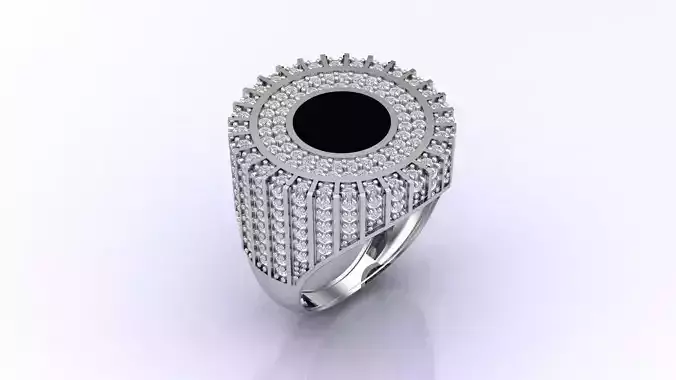 Print Ready STL 3DM  Gents Rings Diamond Men Ring 