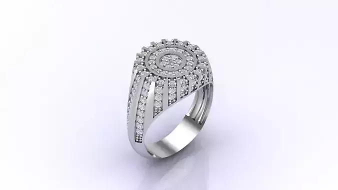 Print Ready STL 3DM  Gents Rings Diamond Men Ring 