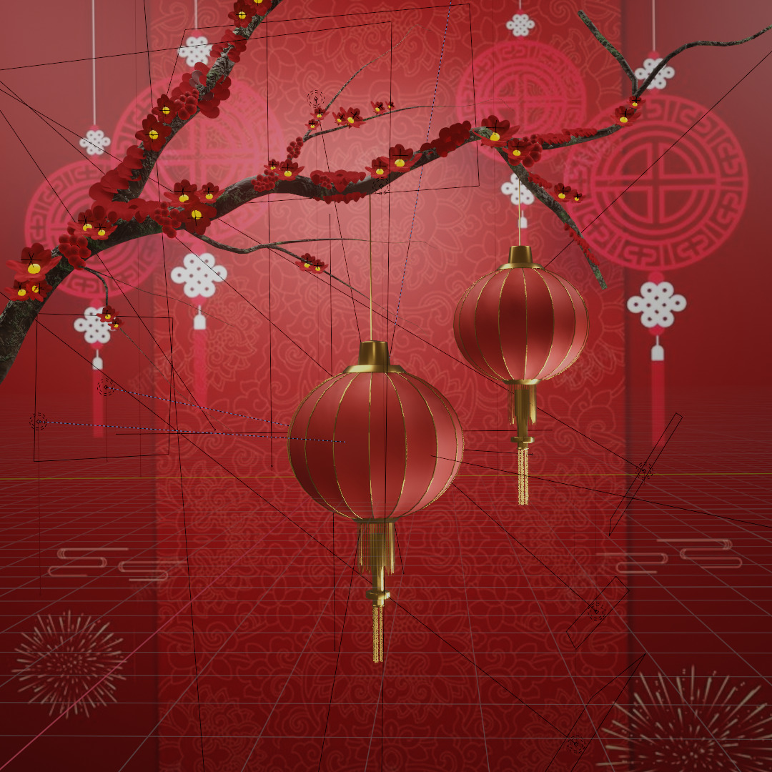 Chinese Lantern 3D Model 3D model_2