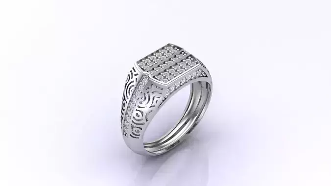 Print Ready STL 3DM  Gents Rings Diamond Men Ring  3D print model