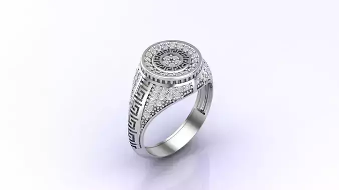 Print Ready STL 3DM  Gents Rings Diamond Men Ring 