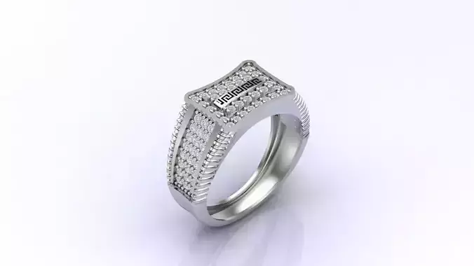 Print Ready STL 3DM  Gents Rings Diamond Men Ring 
