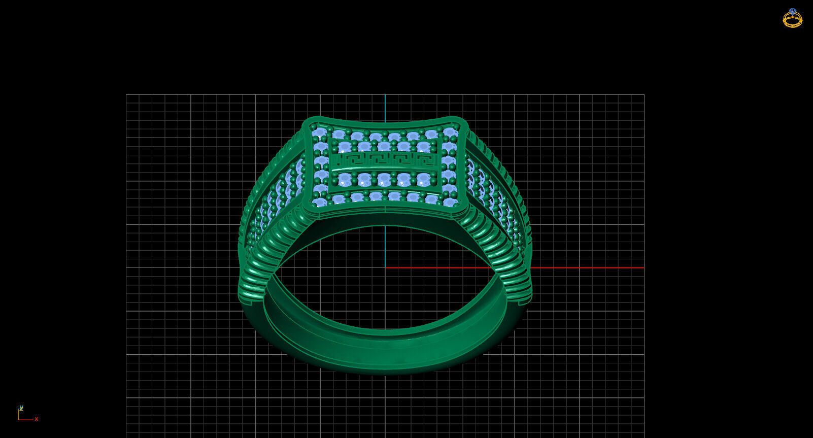 Print Ready STL 3DM Gents Rings Diamond Men Ring 3D print model_3