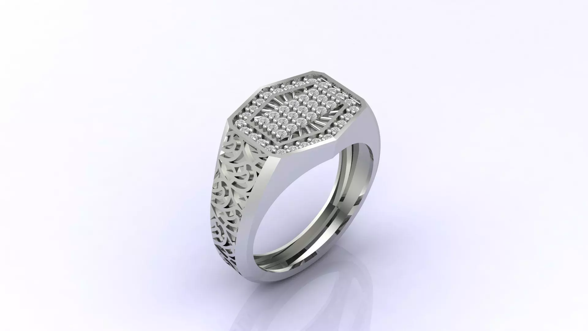 Print Ready STL 3DM Gents Rings Diamond Men Ring 3D print model_0