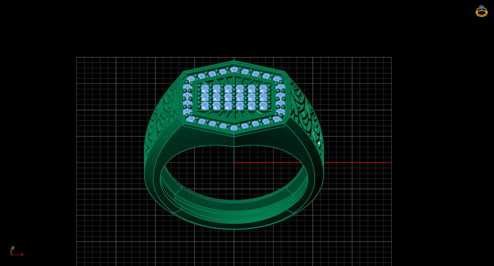 Print Ready STL 3DM Gents Rings Diamond Men Ring 3D print model_3