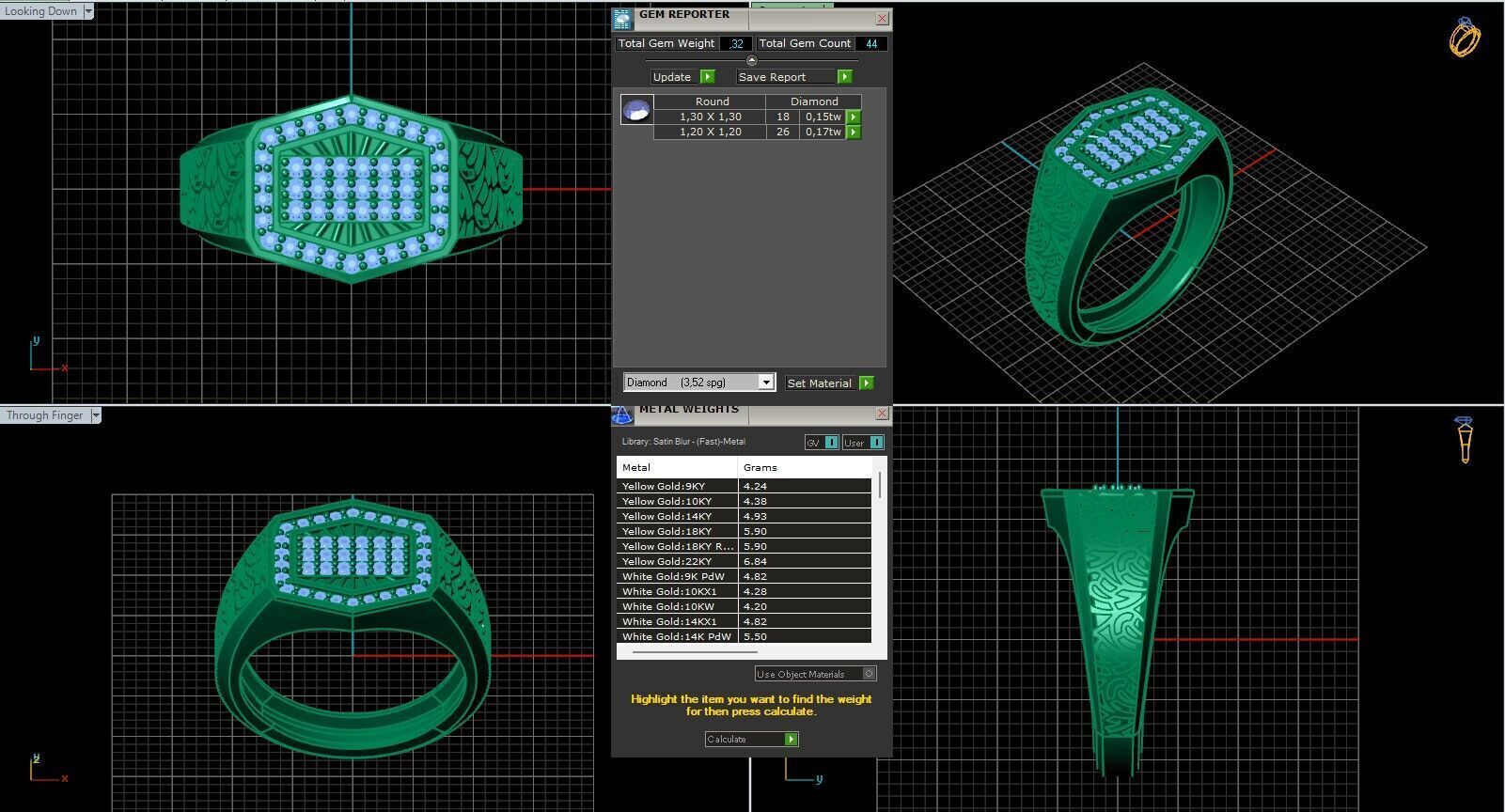 Print Ready STL 3DM Gents Rings Diamond Men Ring 3D print model_6