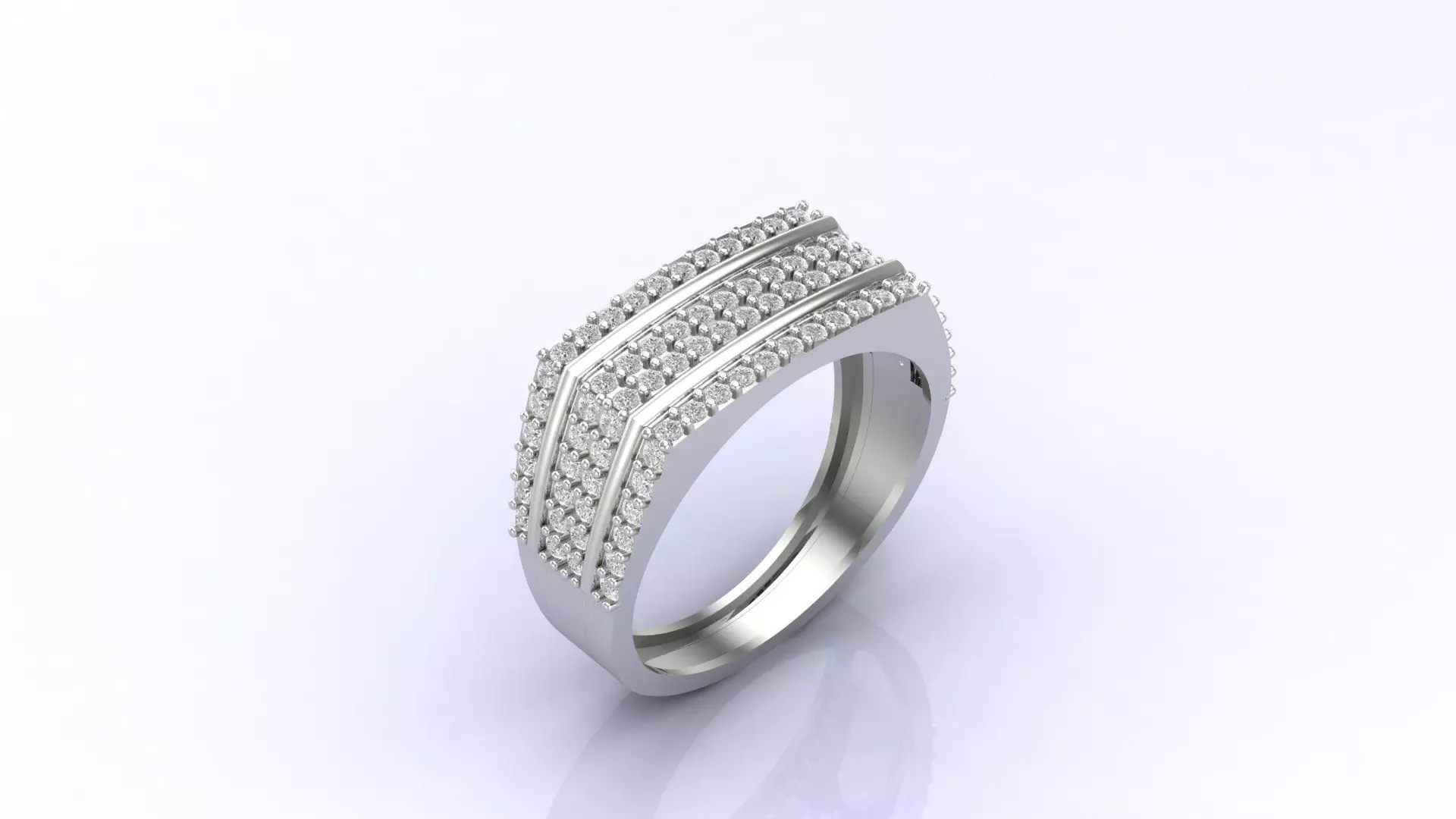 Print Ready STL 3DM Gents Rings Diamond Men Ring 3D print model_0
