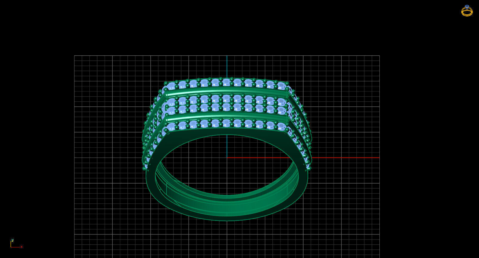 Print Ready STL 3DM Gents Rings Diamond Men Ring 3D print model_3