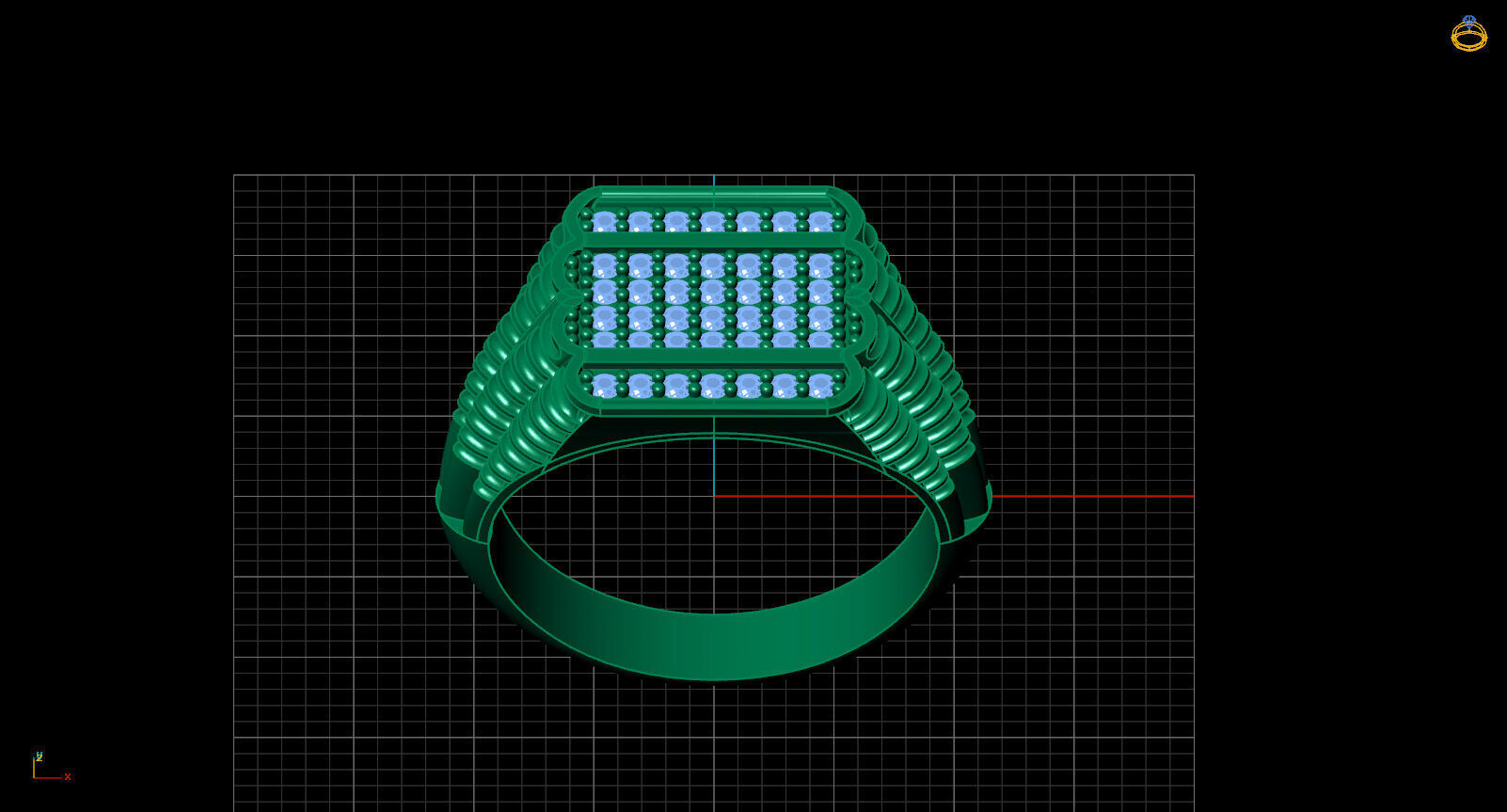 Print Ready STL 3DM Gents Rings Diamond Men Ring 3D print model_3