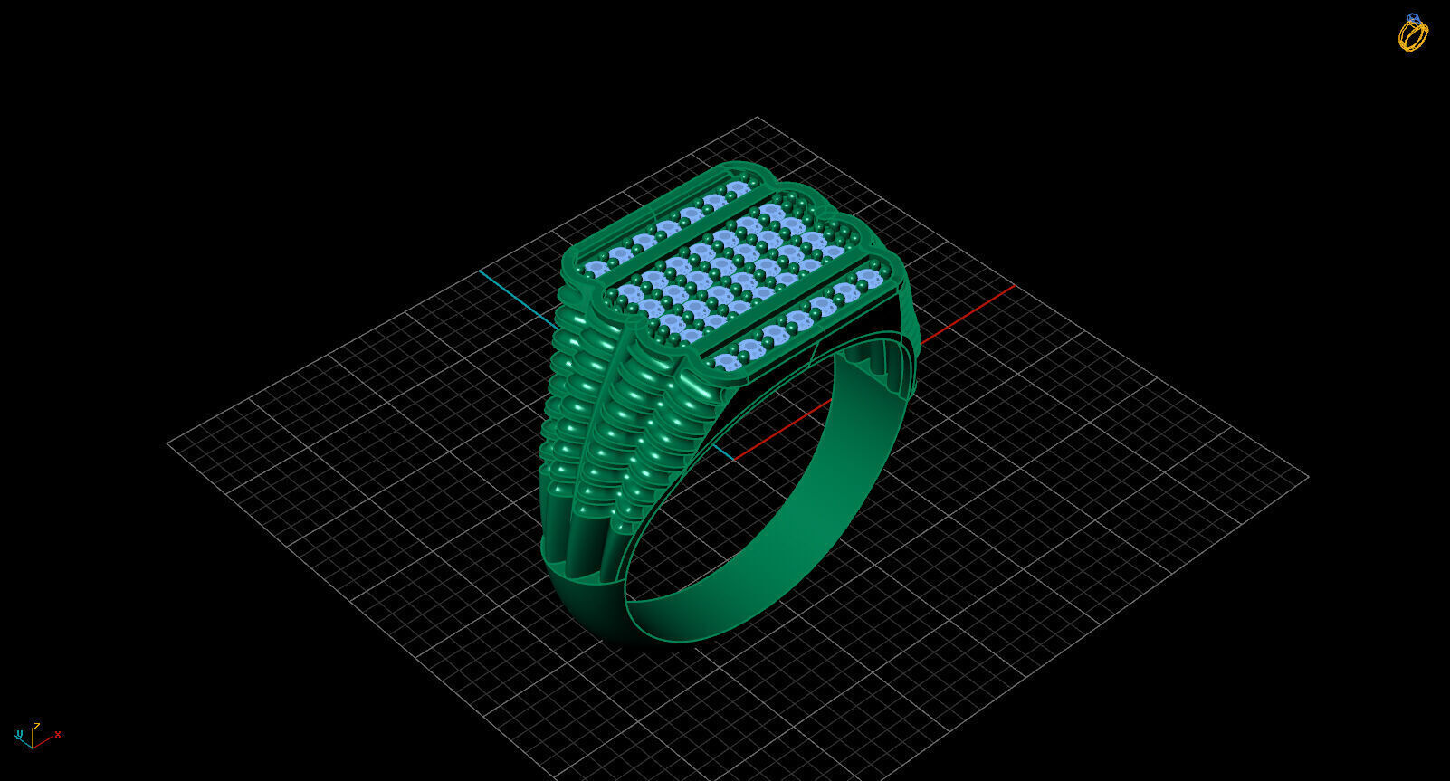 Print Ready STL 3DM Gents Rings Diamond Men Ring 3D print model_2