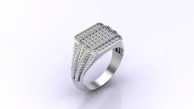 Print Ready STL 3DM  Gents Rings Diamond Men Ring 
