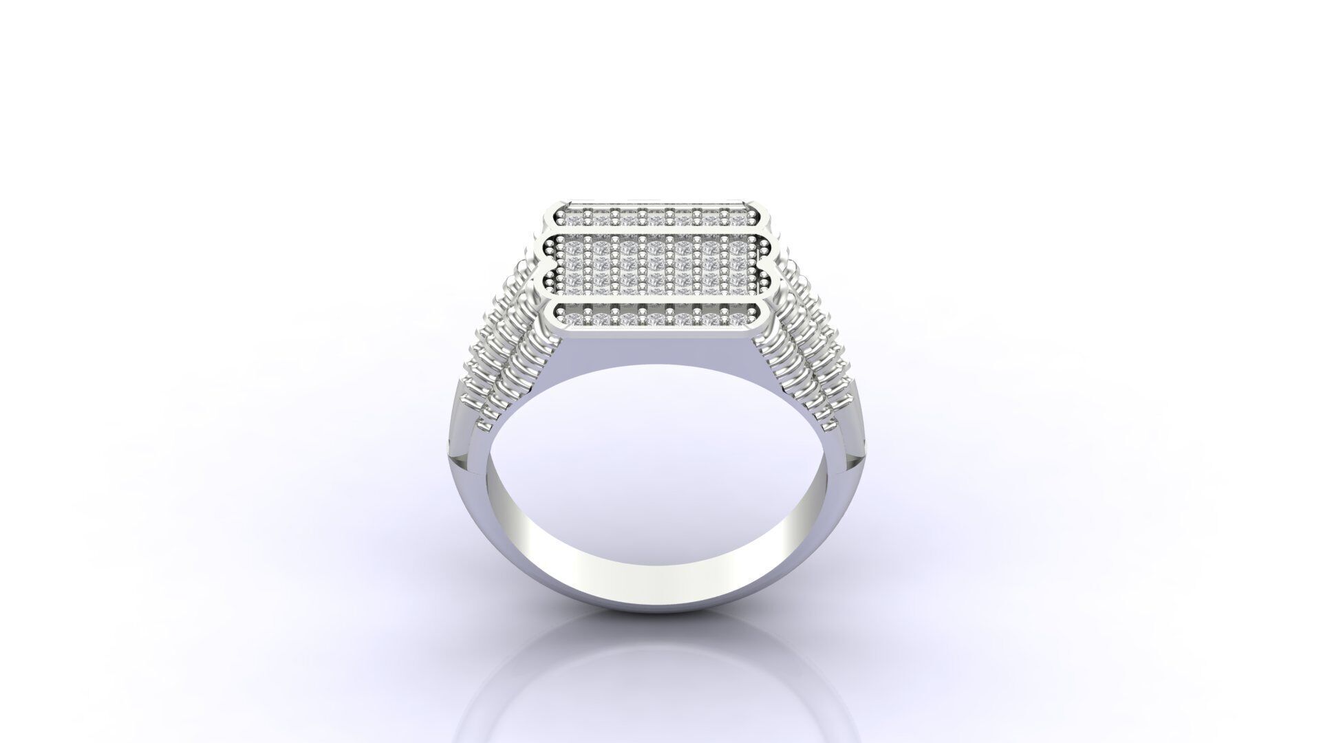 Print Ready STL 3DM Gents Rings Diamond Men Ring 3D print model_1