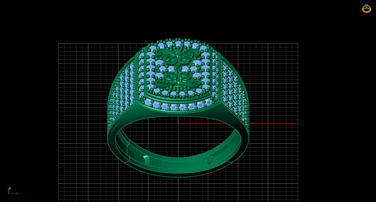 Print Ready STL 3DM Gents Rings Diamond Men Ring 3D print model_3