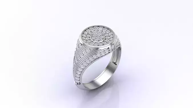 Print Ready STL 3DM  Gents Rings Diamond Men Ring 