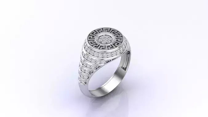 Print Ready STL 3DM  Gents Rings Diamond Men Ring 