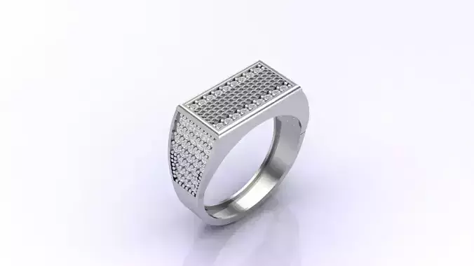 Print Ready STL 3DM  Gents Rings Diamond Men Ring 