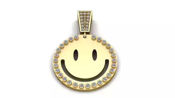 SMILY FACE PENDANT 3D PRINTABLE MODEL